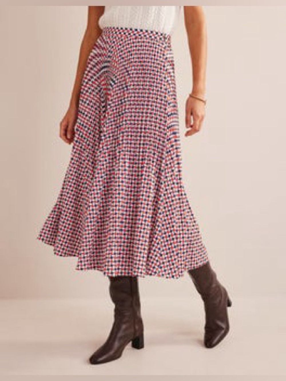 Boden pleated midi skirt